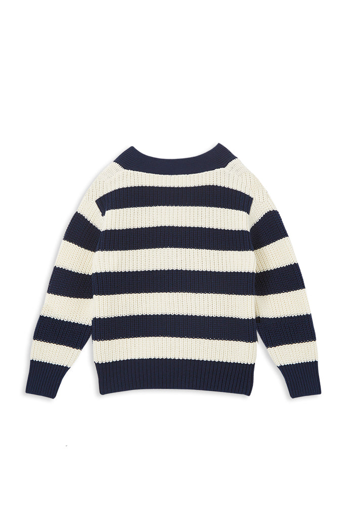 Milky Stripe Rib Cardigan