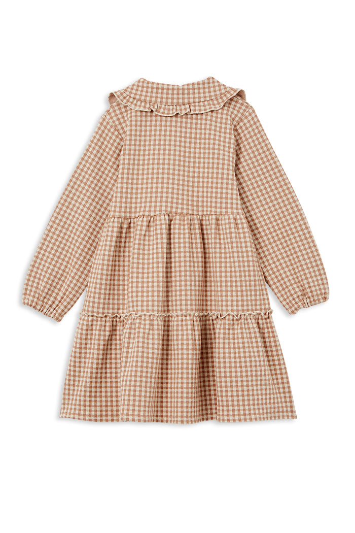 Milky Check Tiered Dress