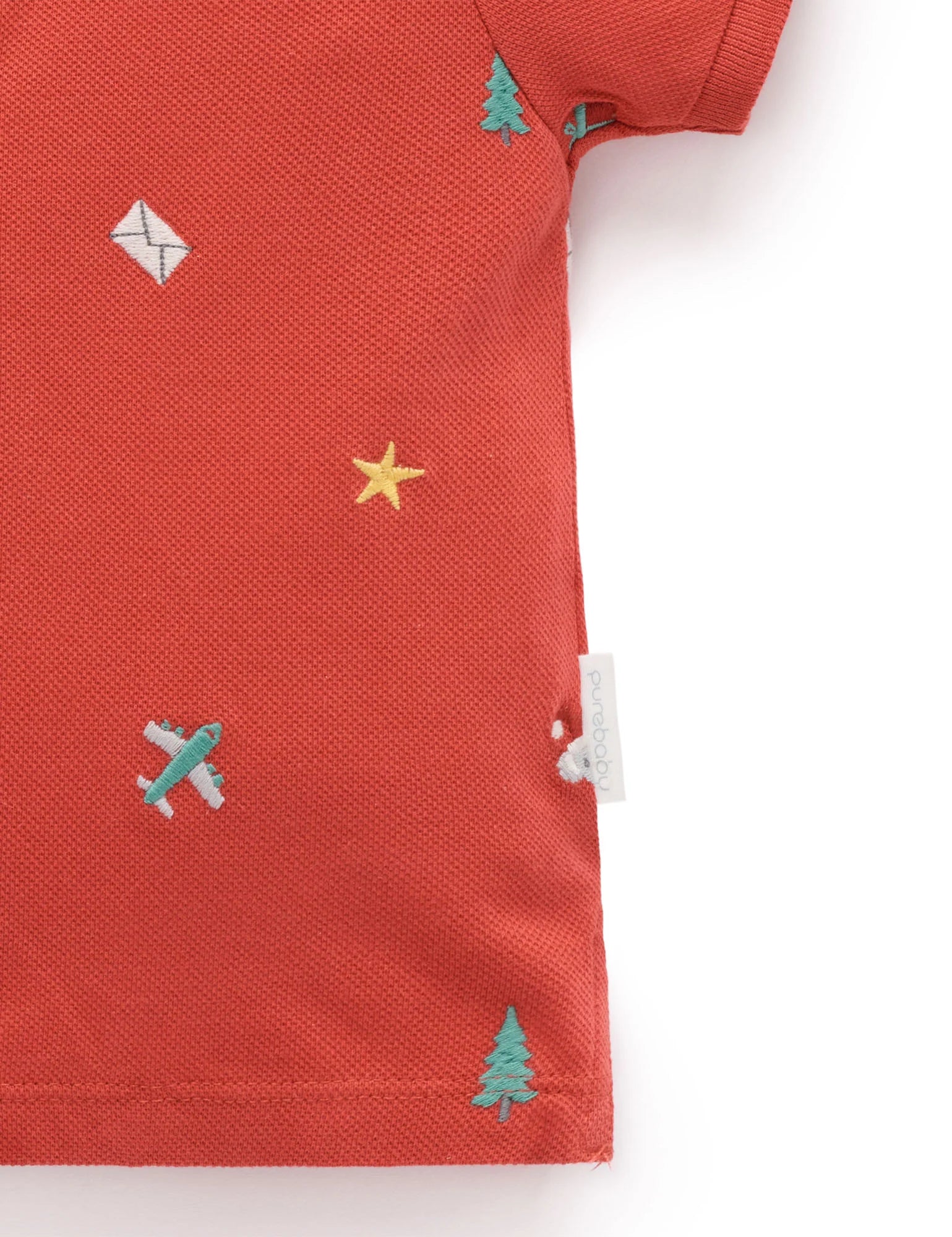 Purebaby Christmas Broderie Polo