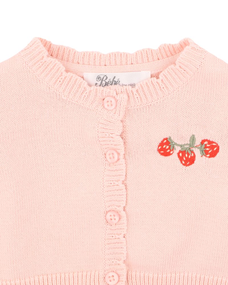 Poppy Organic Cardigan - Pink Icing