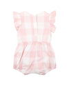 Lara Embroidered Romper - Pink Check