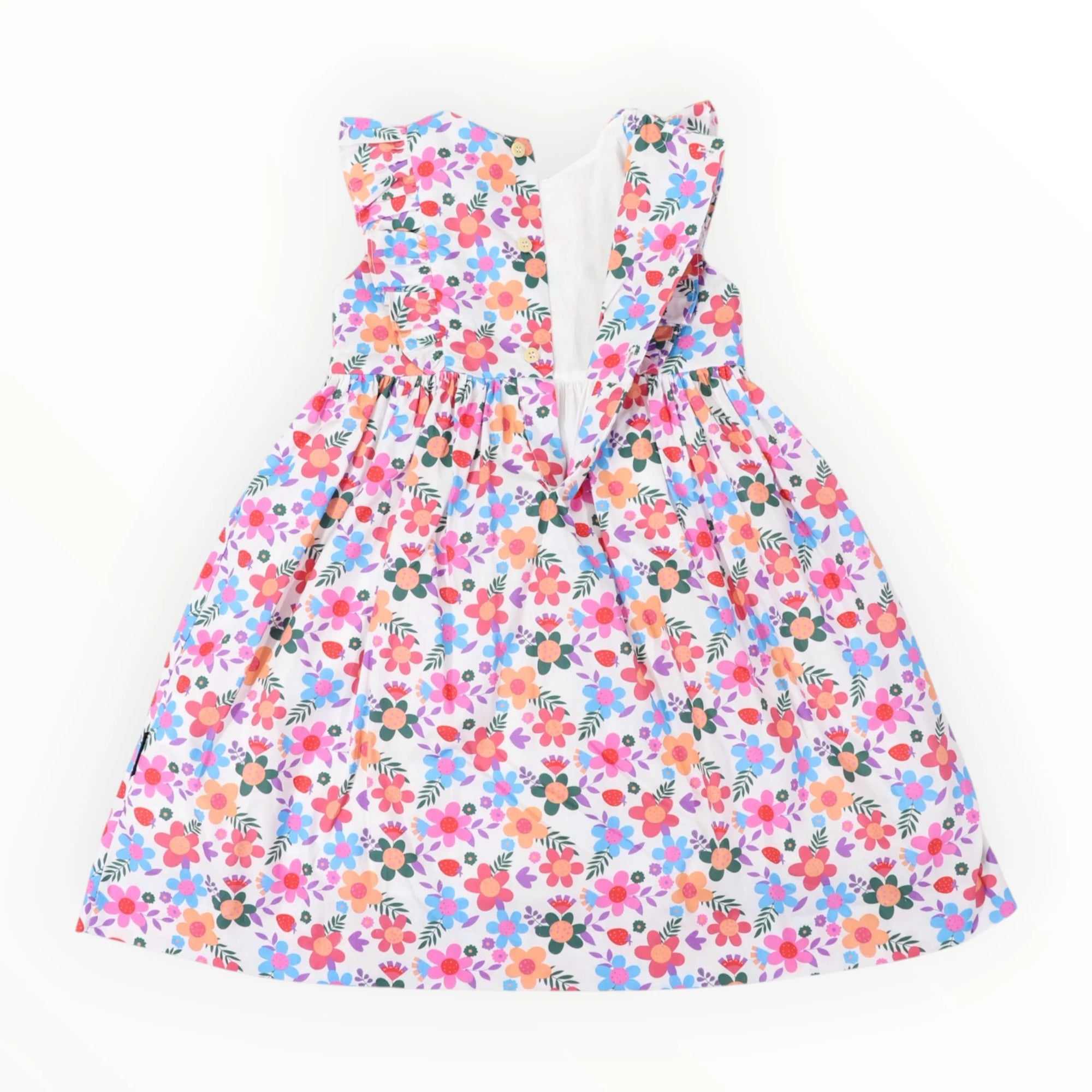 Smocked Bold Floral Dress