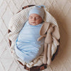 Snuggle Hunny Baby Blue Organic Jersey Wrap &amp; Beanie Set