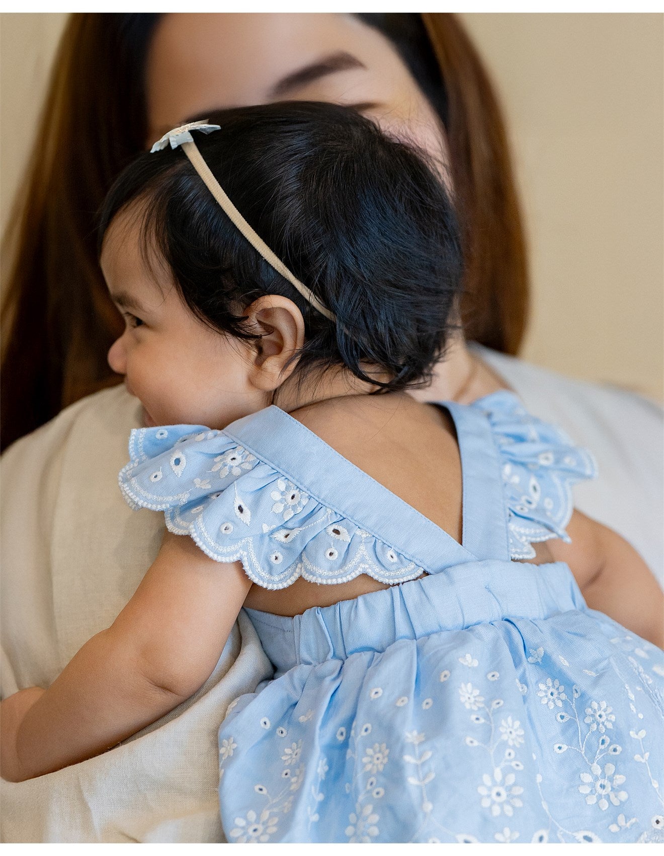 Bebe Zara Embroidered Overlay Dress - Sky Blue