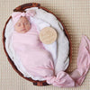 Snuggle Hunny Baby Pink Organic Jersey Wrap &amp; Topknot Set