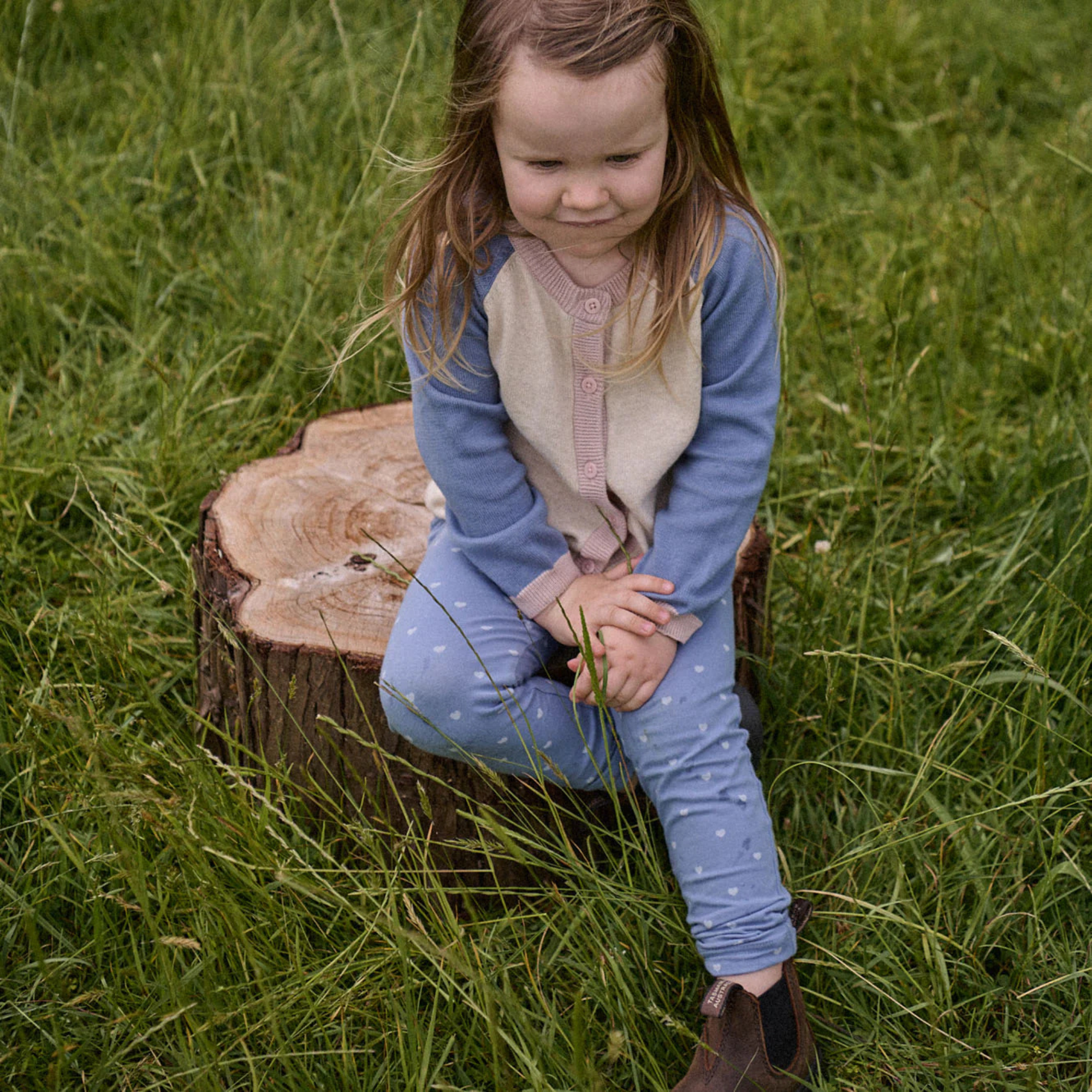 Nature Baby Leggings -  Hearts Bluebelle Print