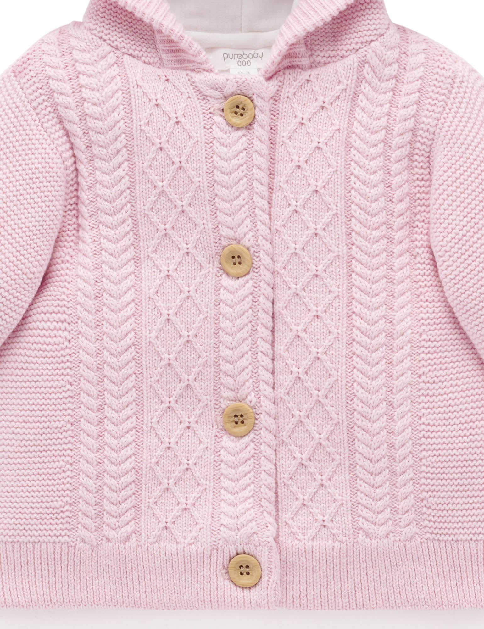 Purebaby Cable Knit Padded Jacket - Primrose Melange
