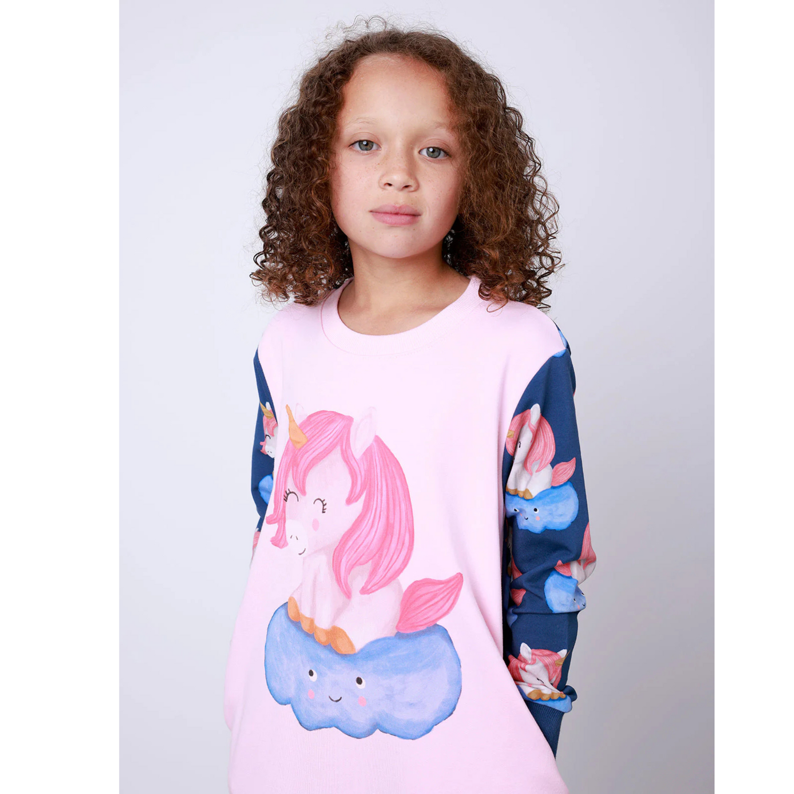 Minti Unicorns On A Cloud Dress - Ballet/Navy