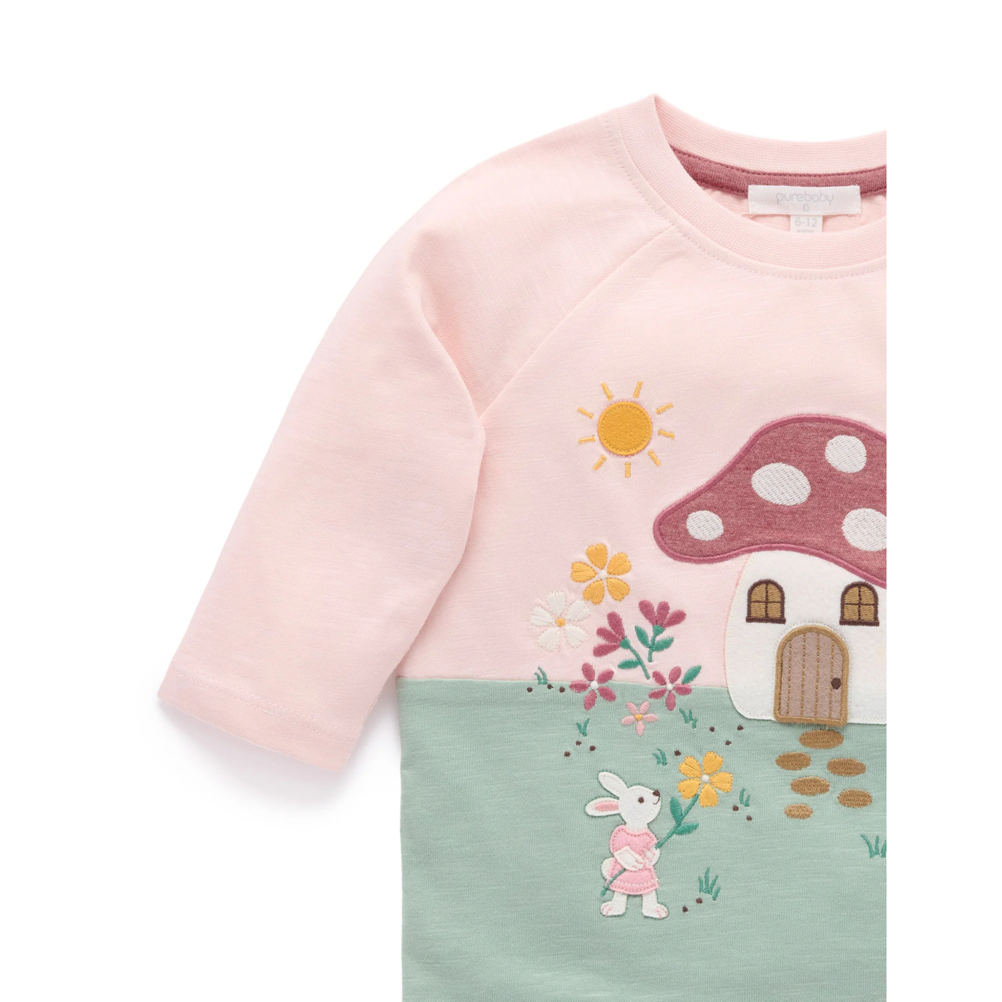 Purebaby Toadstool House Tee - Sweet Pea