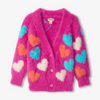 New Pre-Order Hatley Jumbo Hearts Boucle Cardigan - Rose Violet