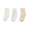 Purebaby 3 Pack Socks - Wheat  Melange  /  Vanilla  Pack