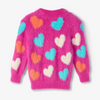 Jumbo Hearts Boucle Cardigan - Rose Violet