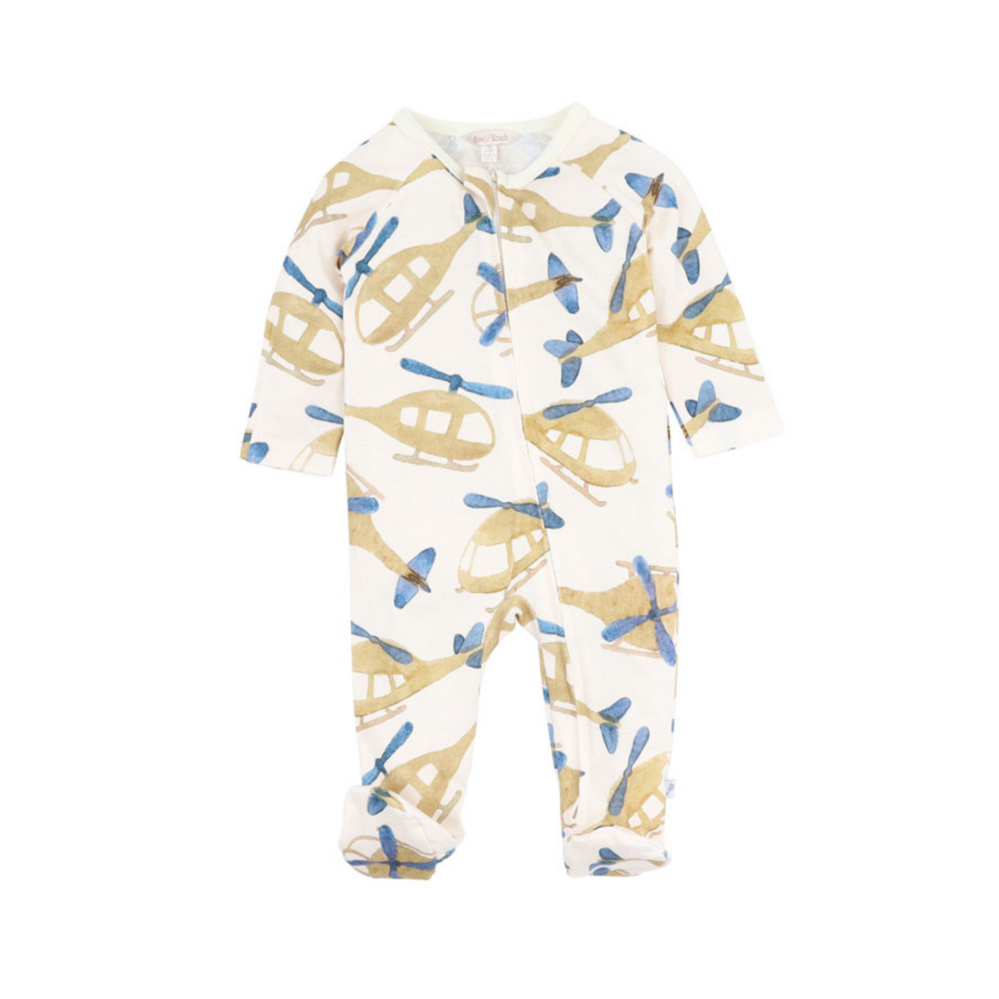 Fox & Finch High Flyer Ls Zip Onesie - High Flyer Print