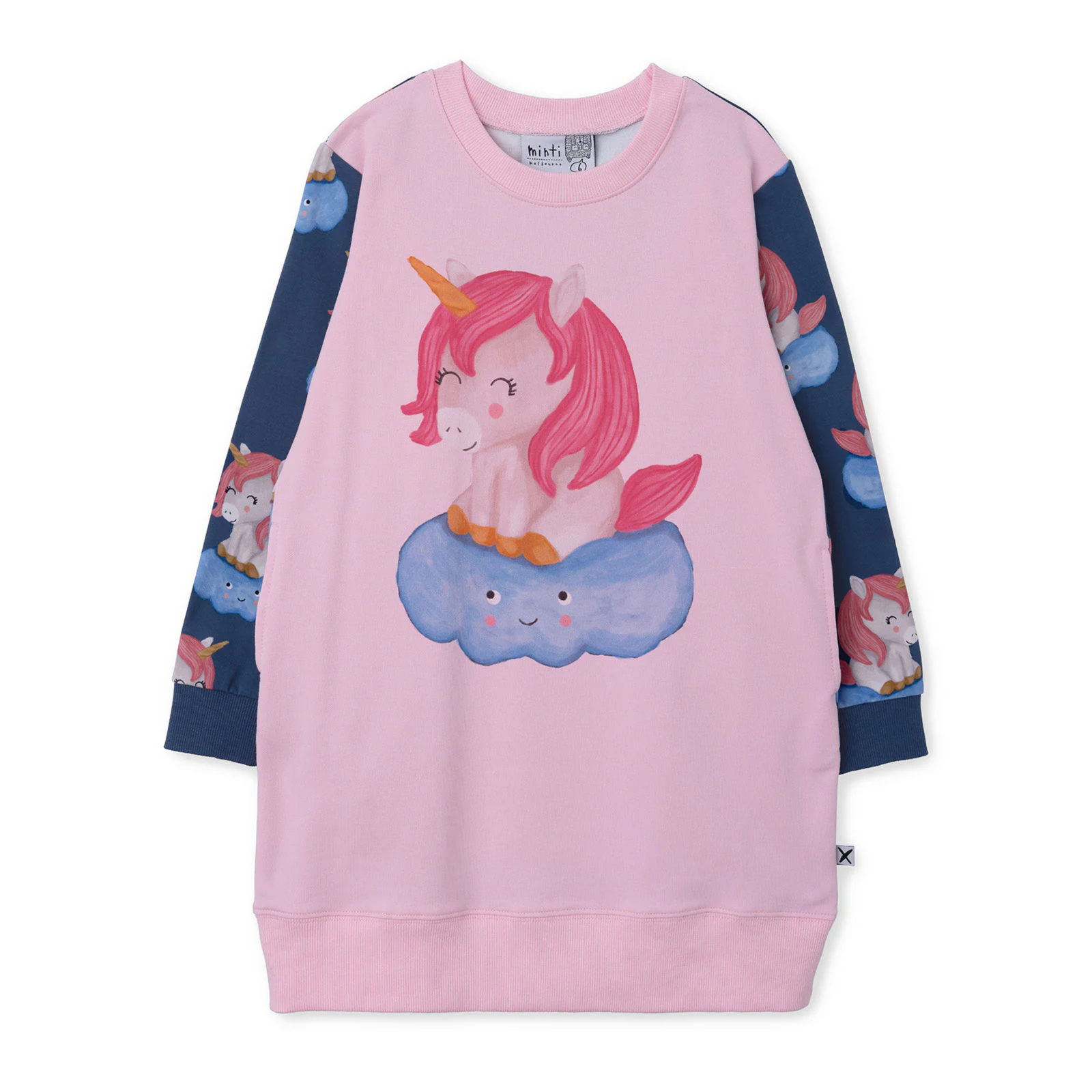 Minti Unicorns On A Cloud Dress - Ballet/Navy