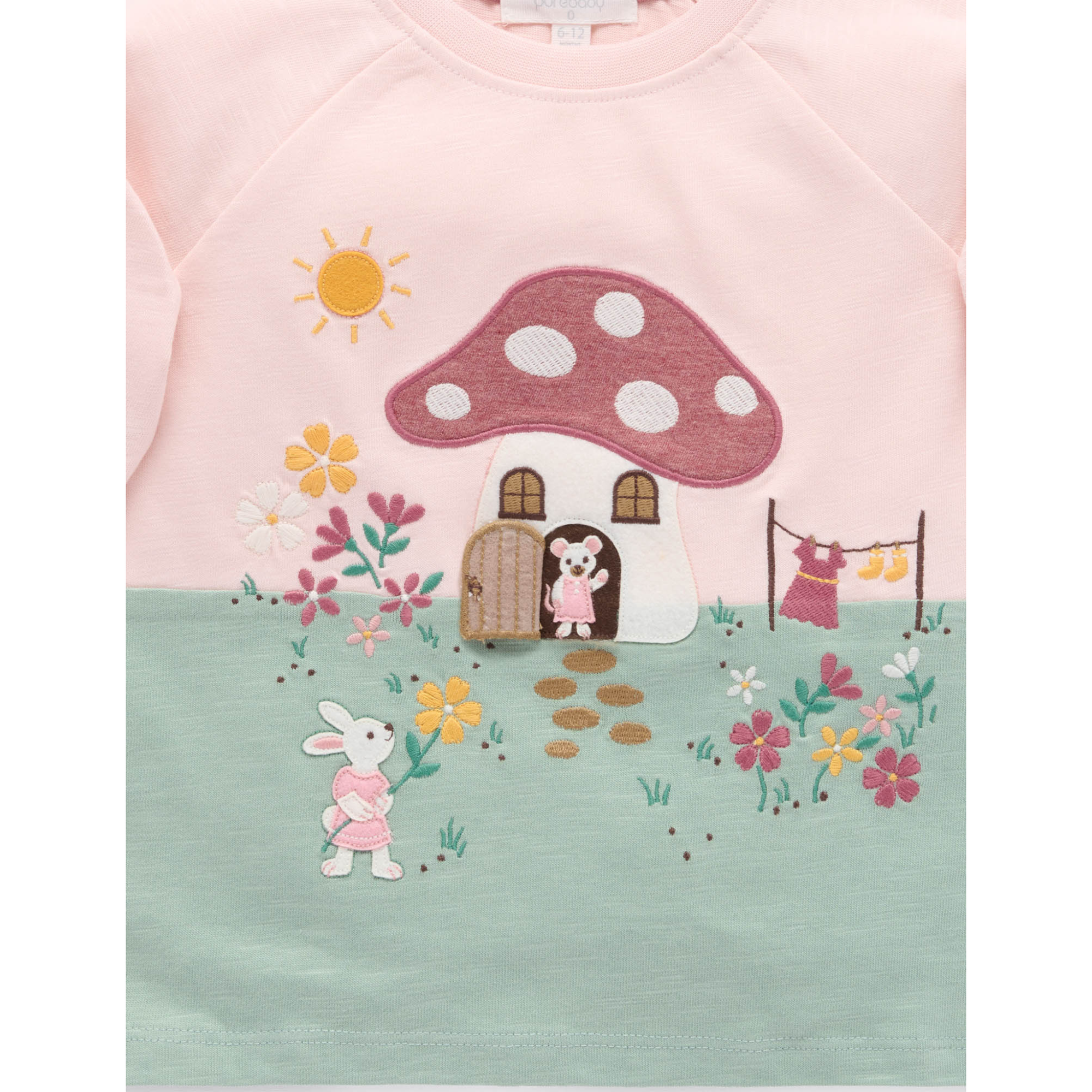 Purebaby Toadstool House Tee - Sweet Pea