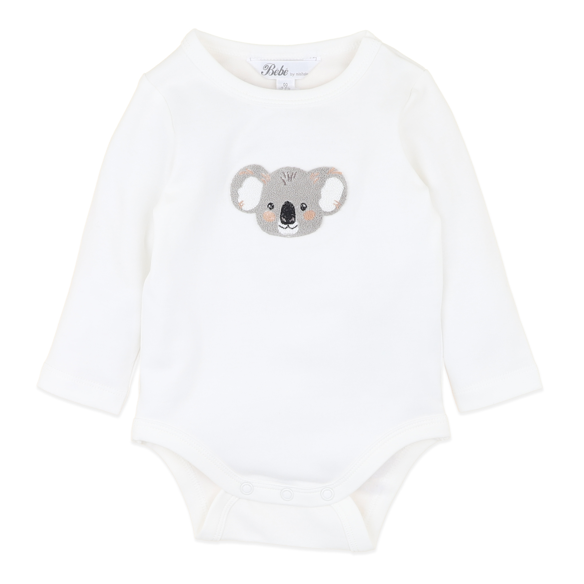 Bebe Charlie koala organic ls bodysuit - Cloud