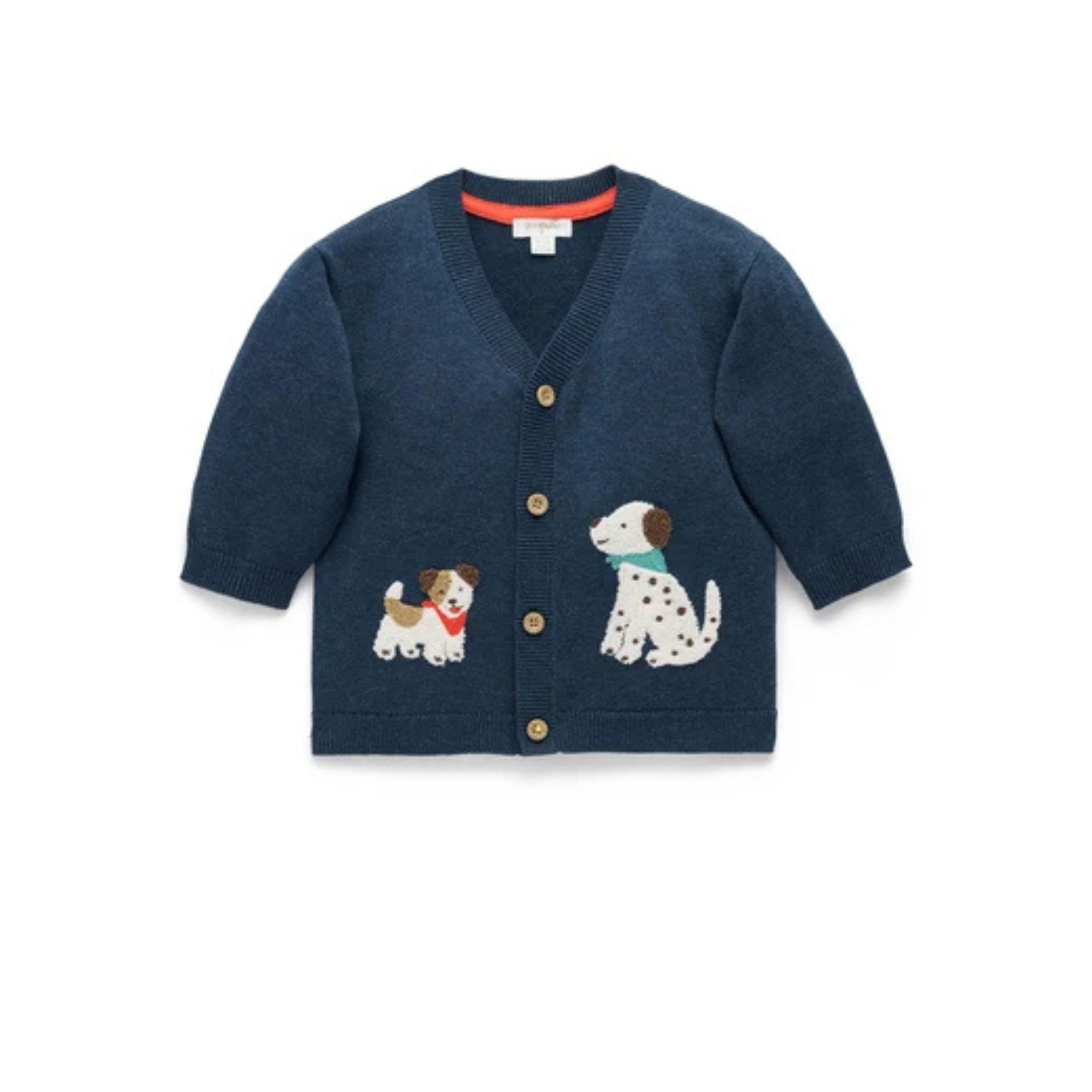 Purebaby Doggy Cardigan - French Navy Melange
