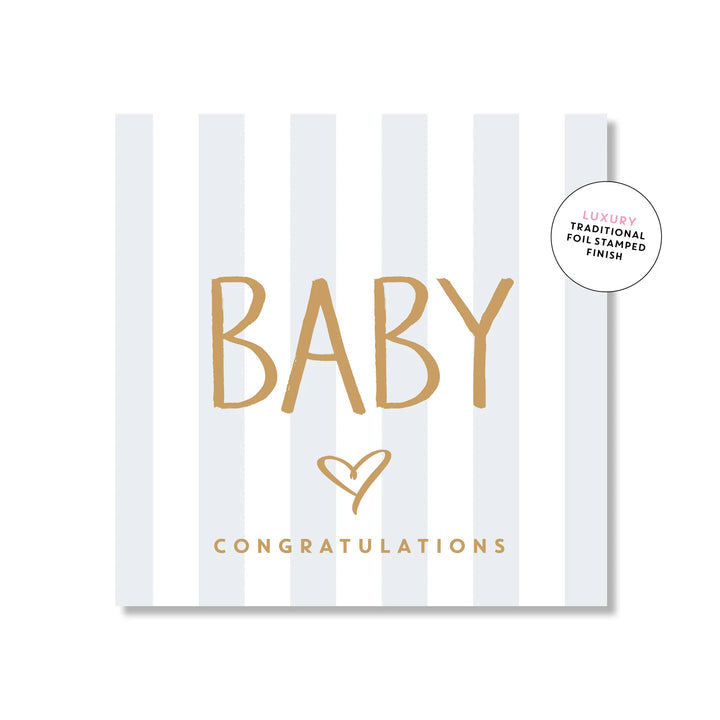 Stripes Baby Mini Card - Blue &amp; Pink