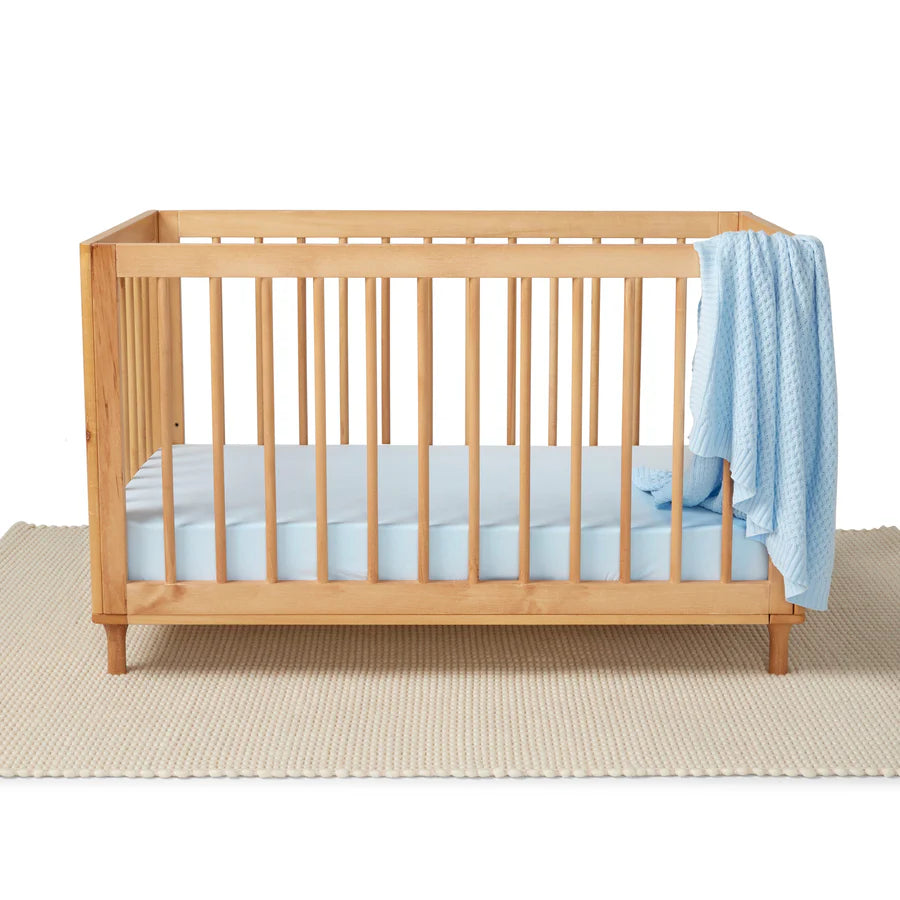 SNUGGLE HUNNY - Baby Blue Diamond Knit Baby Blanket