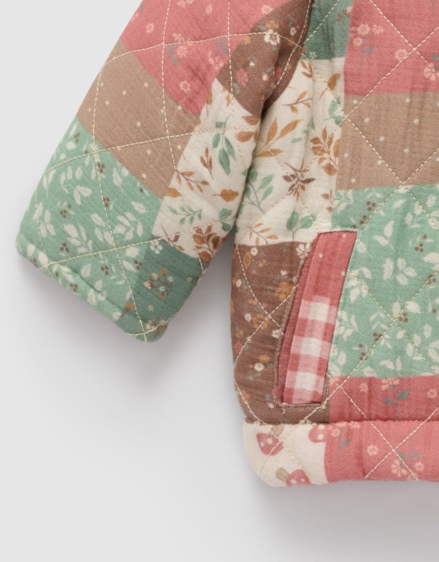 Purebaby Reversible Quilted Jacket -  Patchwork Print