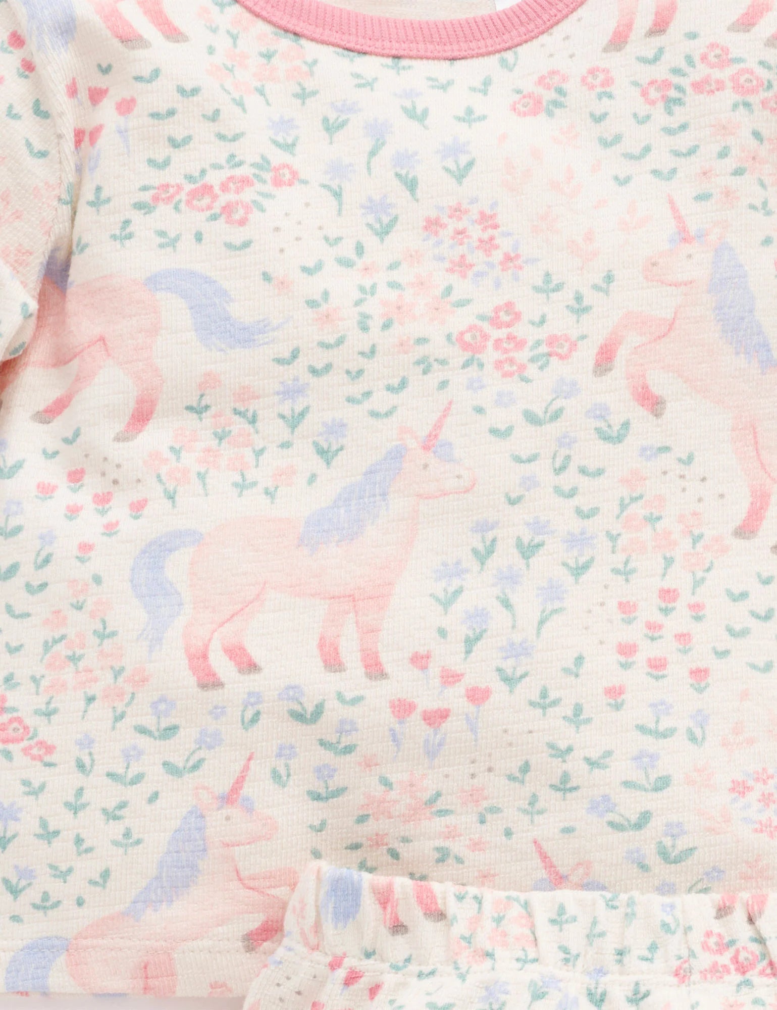 Purebaby Unicorn Long Sleeve Textured PJ Set