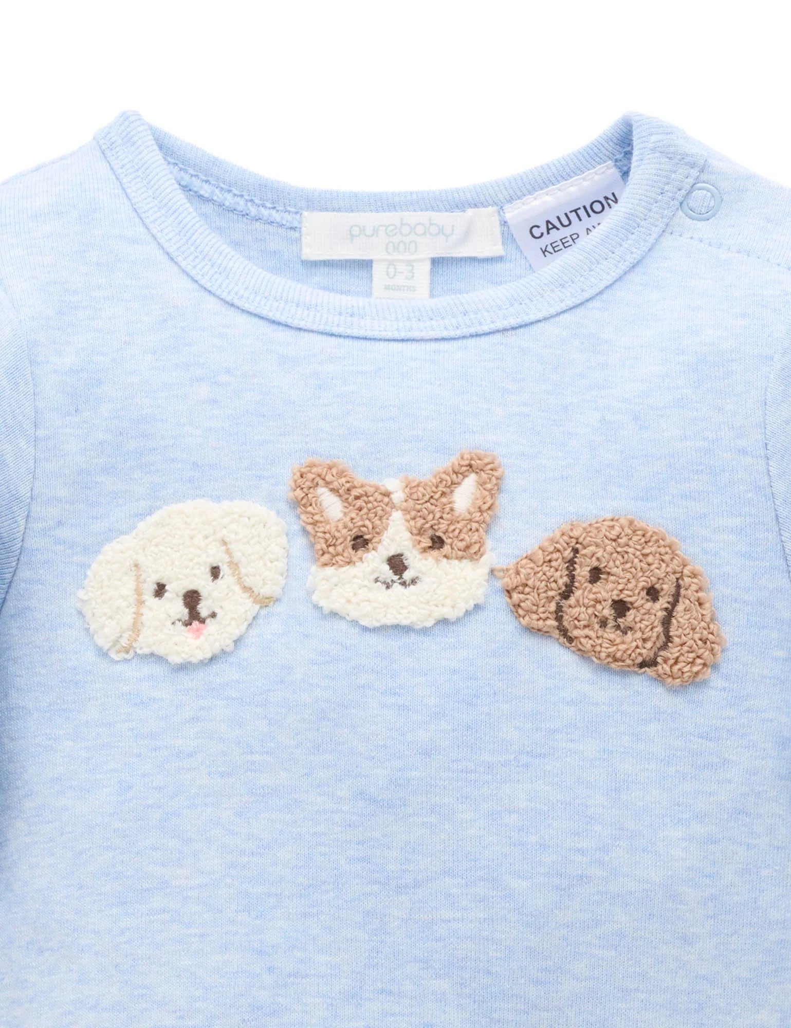 Doggy Quilted Track Growsuit - Sky Melange