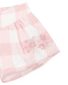 Lara Embroidered Shorts - Pink Checked