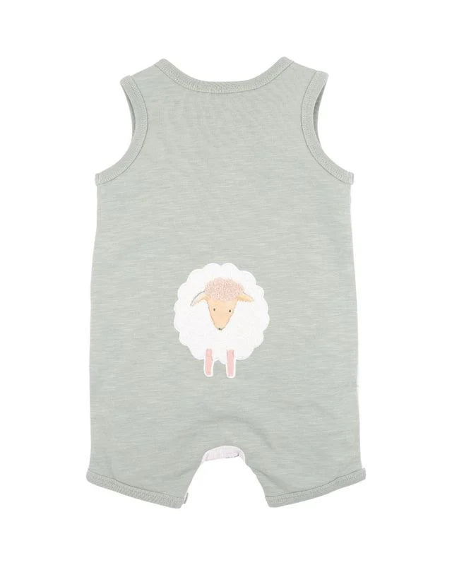 Bebe Clayton Pint Sheep Short Sleeve Romper
