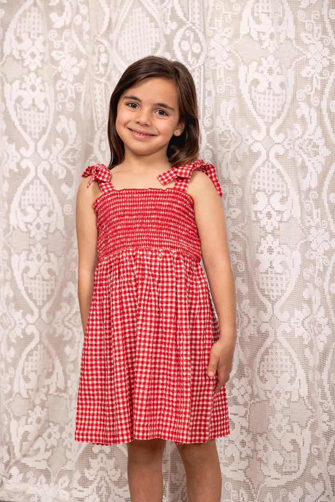 Bella Dress - Red and White Gingham