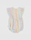 Goldie and Ace Lani linen  Romper - Pastel Stripe