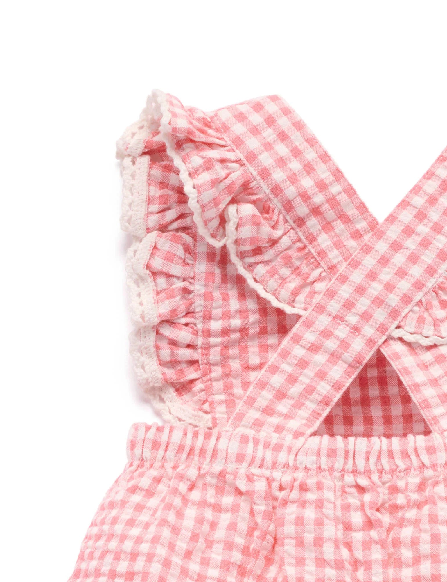 Strawberry Gingham Romper