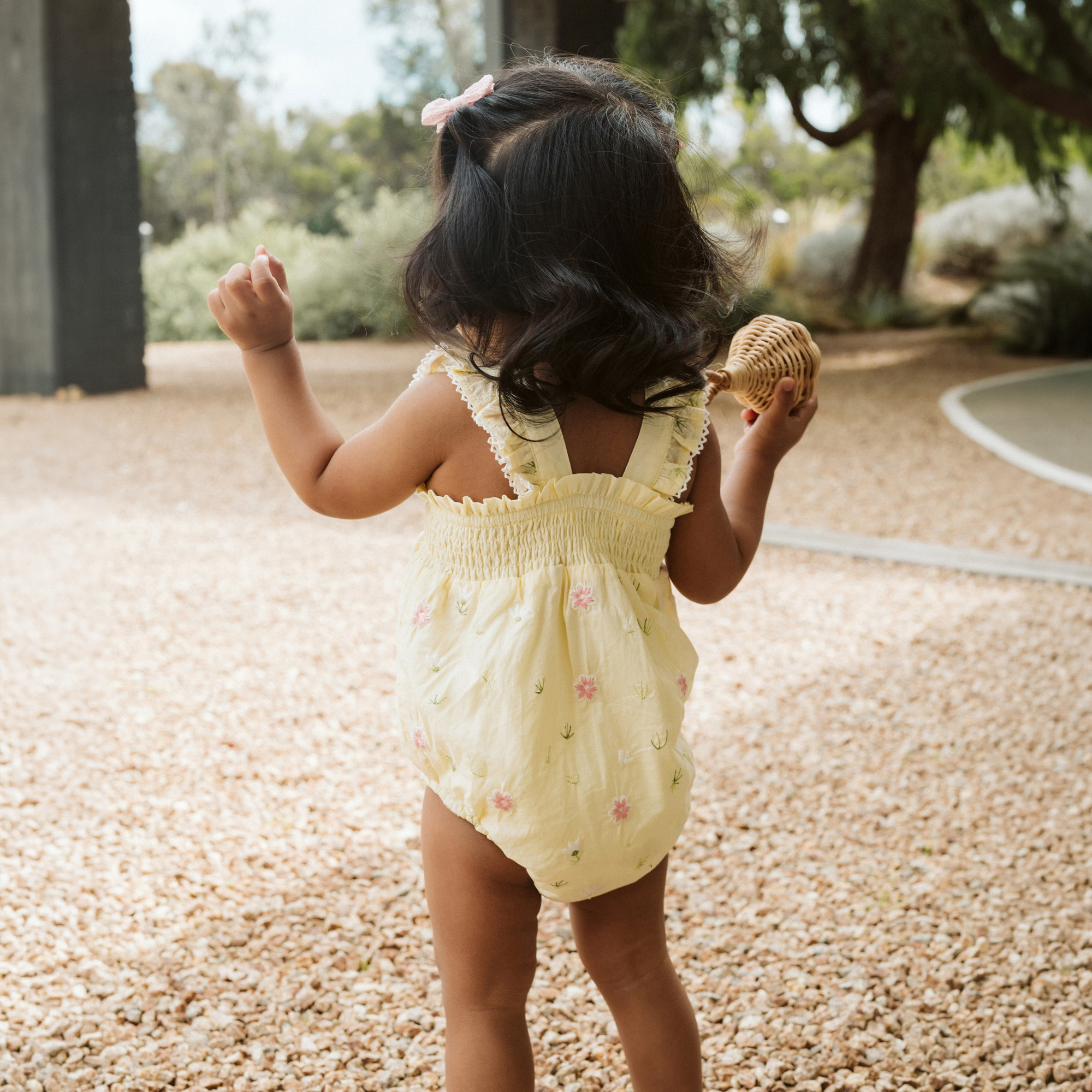 Bébé Pia All Over Embroidery Bodysuit - Lemon