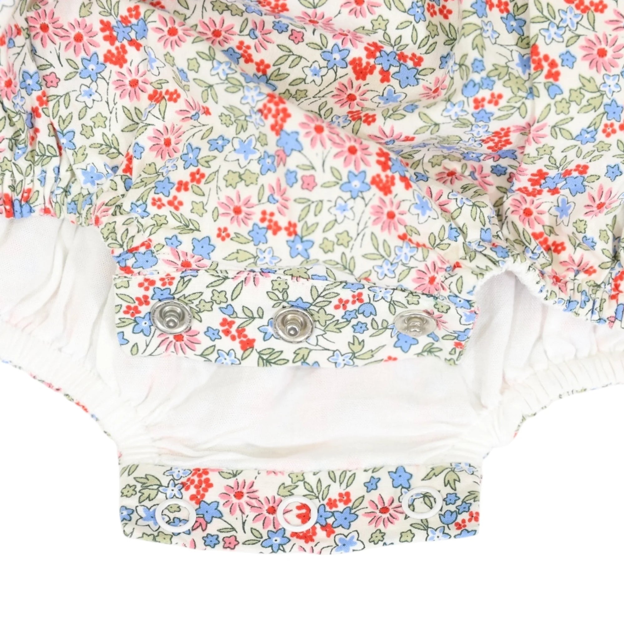 Floral Smocked Sunsuit - Red Floral