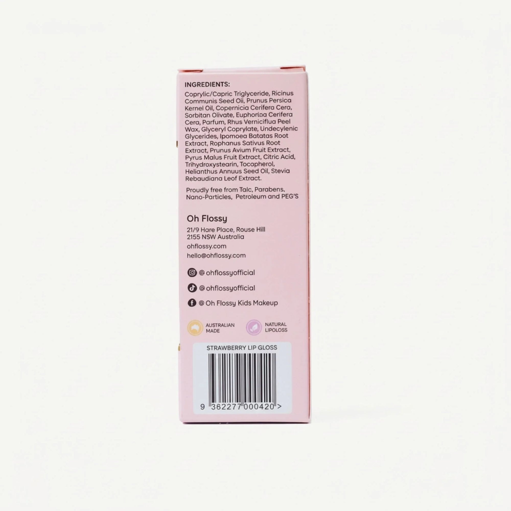 Oh Flossy Individual Natural Lip Gloss  Strawberry