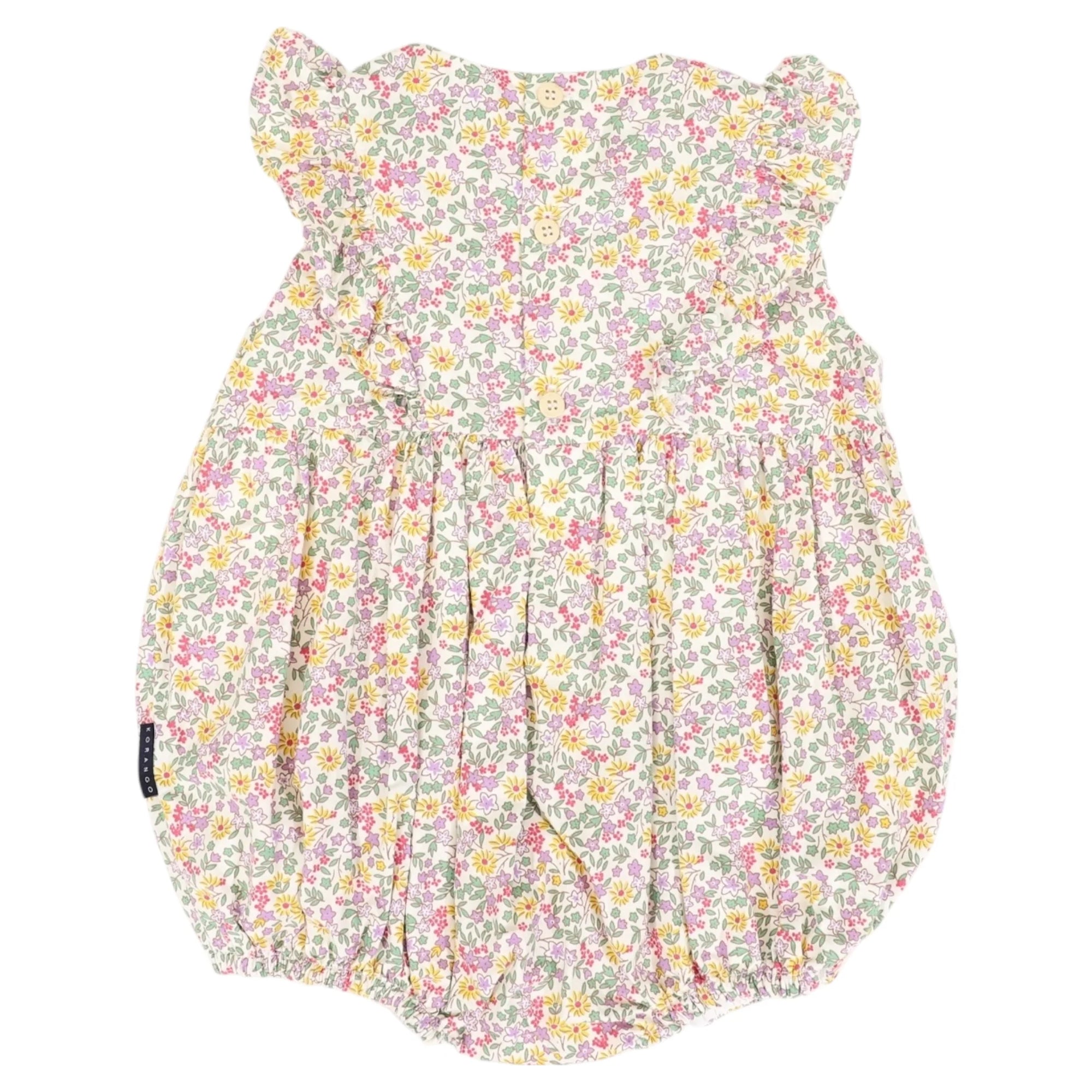 Floral Smocked Sunsuit - Yellow Floral