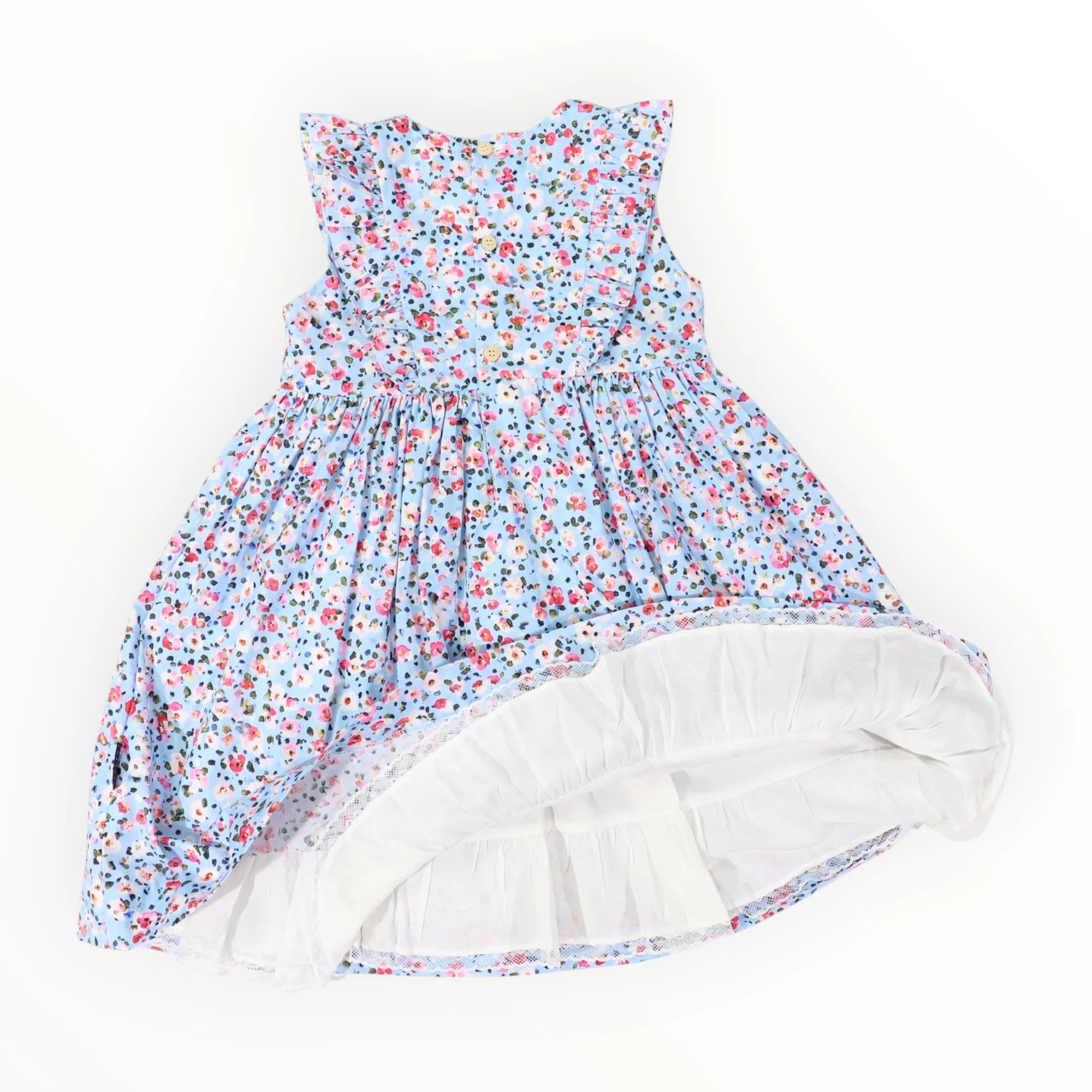 Floral Smocked Dress - Blue