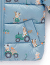 Purebaby Shearling Lined Puffer Jacket - Farming Print