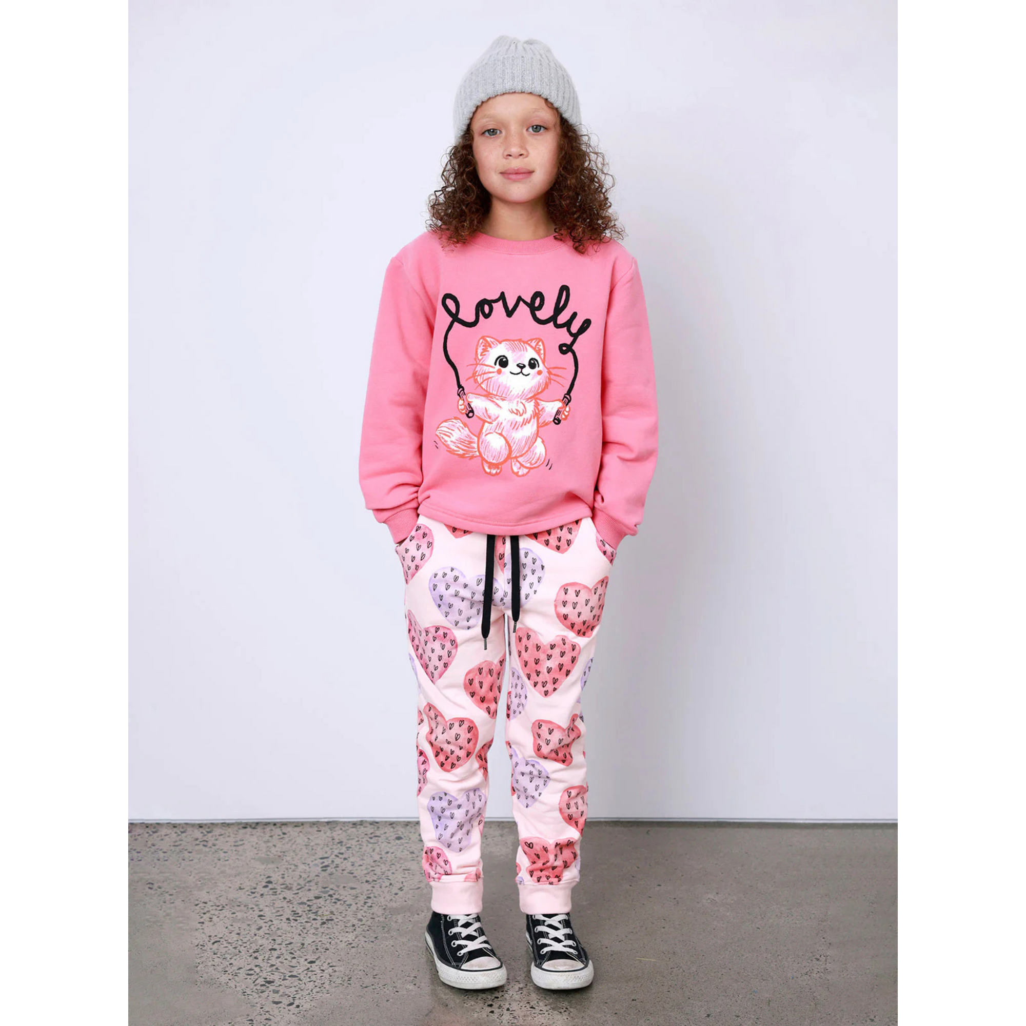 Minti Hearts On Hearts Furry Trackies - Ballet