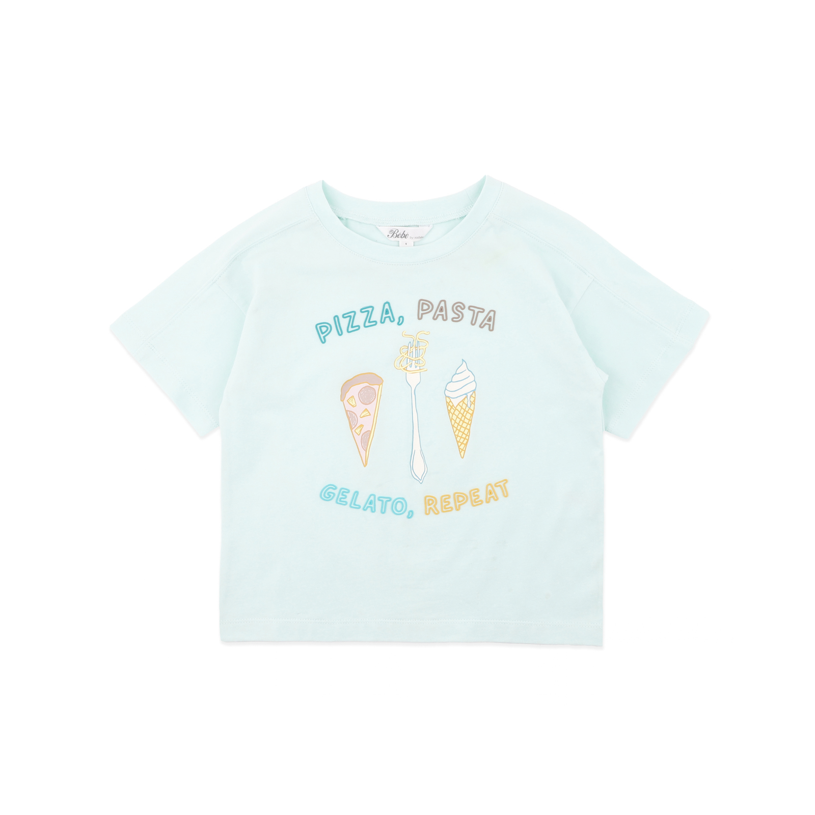 Bébé Alexi Pizza Pasta Gelato Tee - Pale Aqua