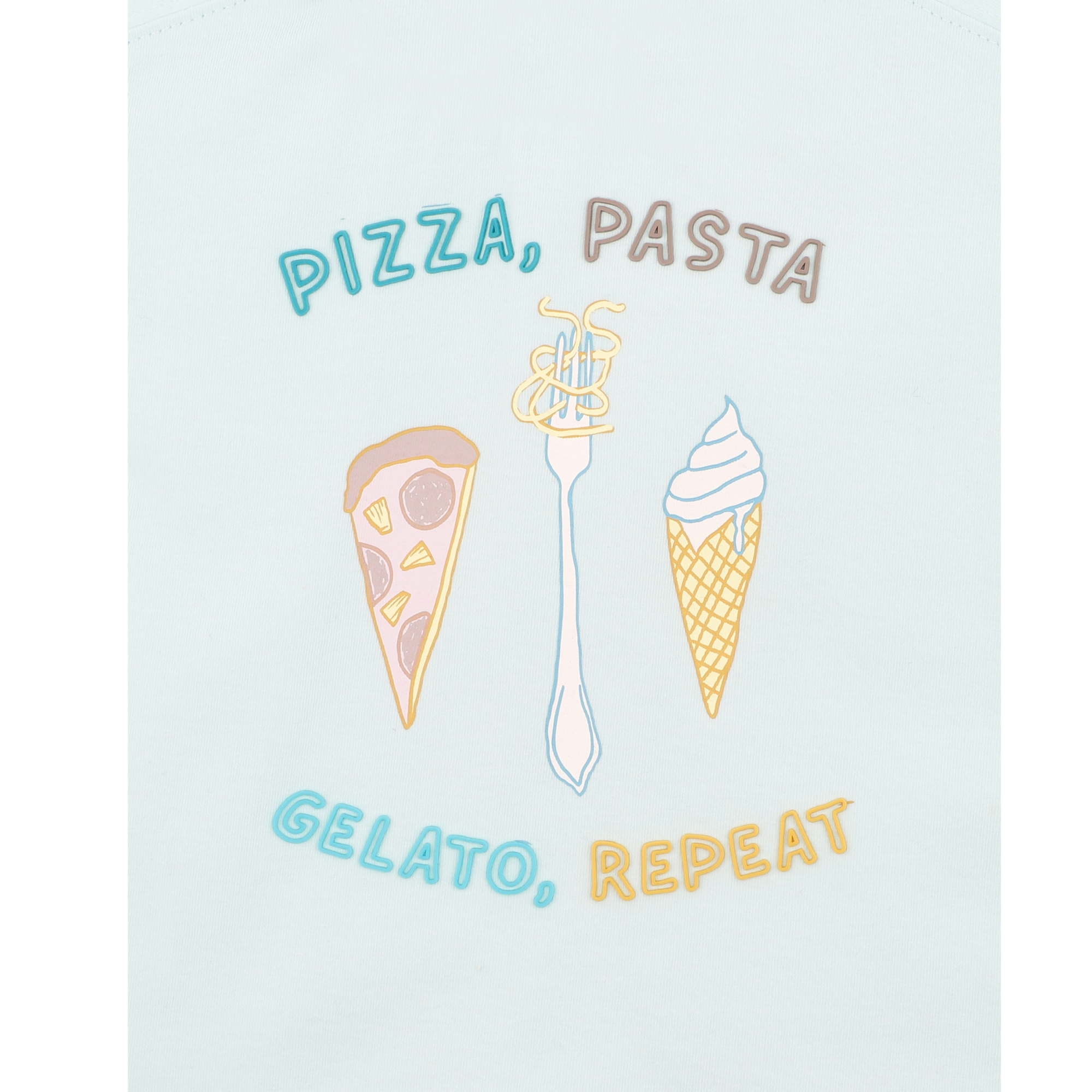 Bébé Alexi Pizza Pasta Gelato Tee - Pale Aqua