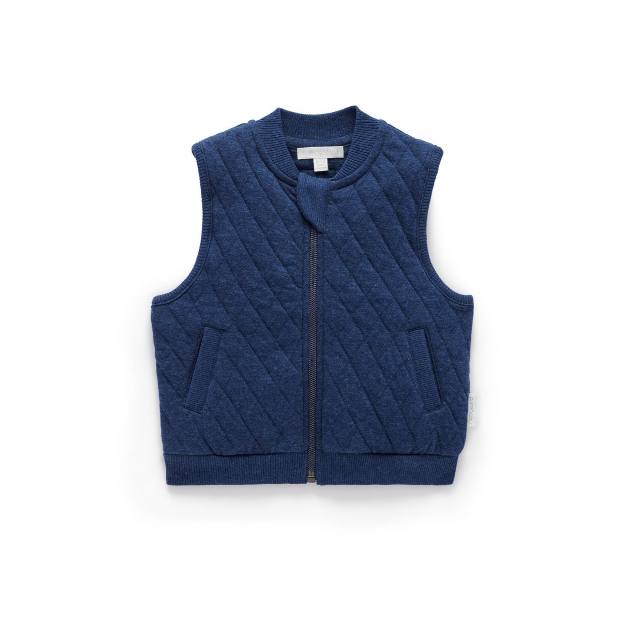 Purebaby Quilted Vest - Blueberry Melange