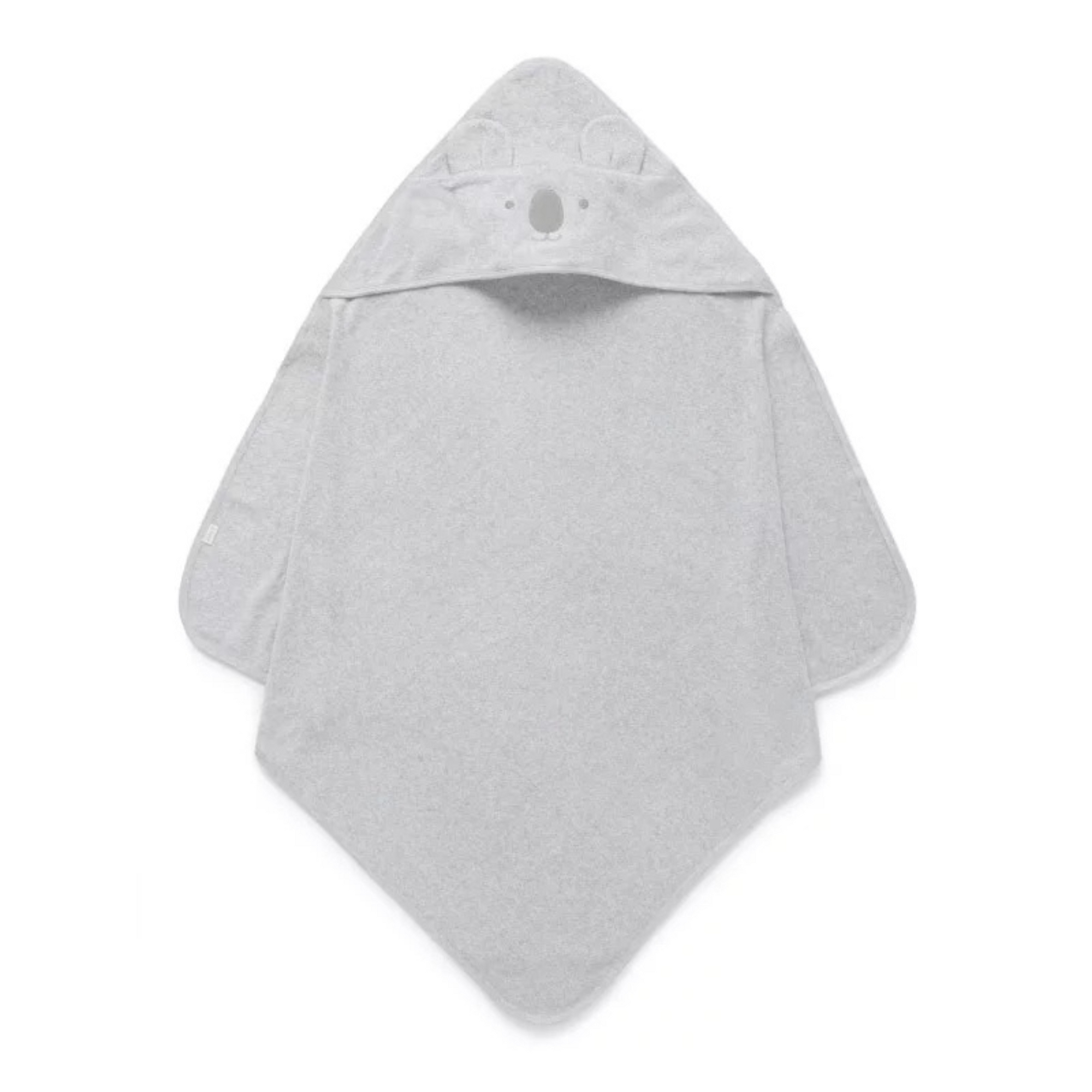 Purebaby Koala Hooded Towel - Grey  Melange