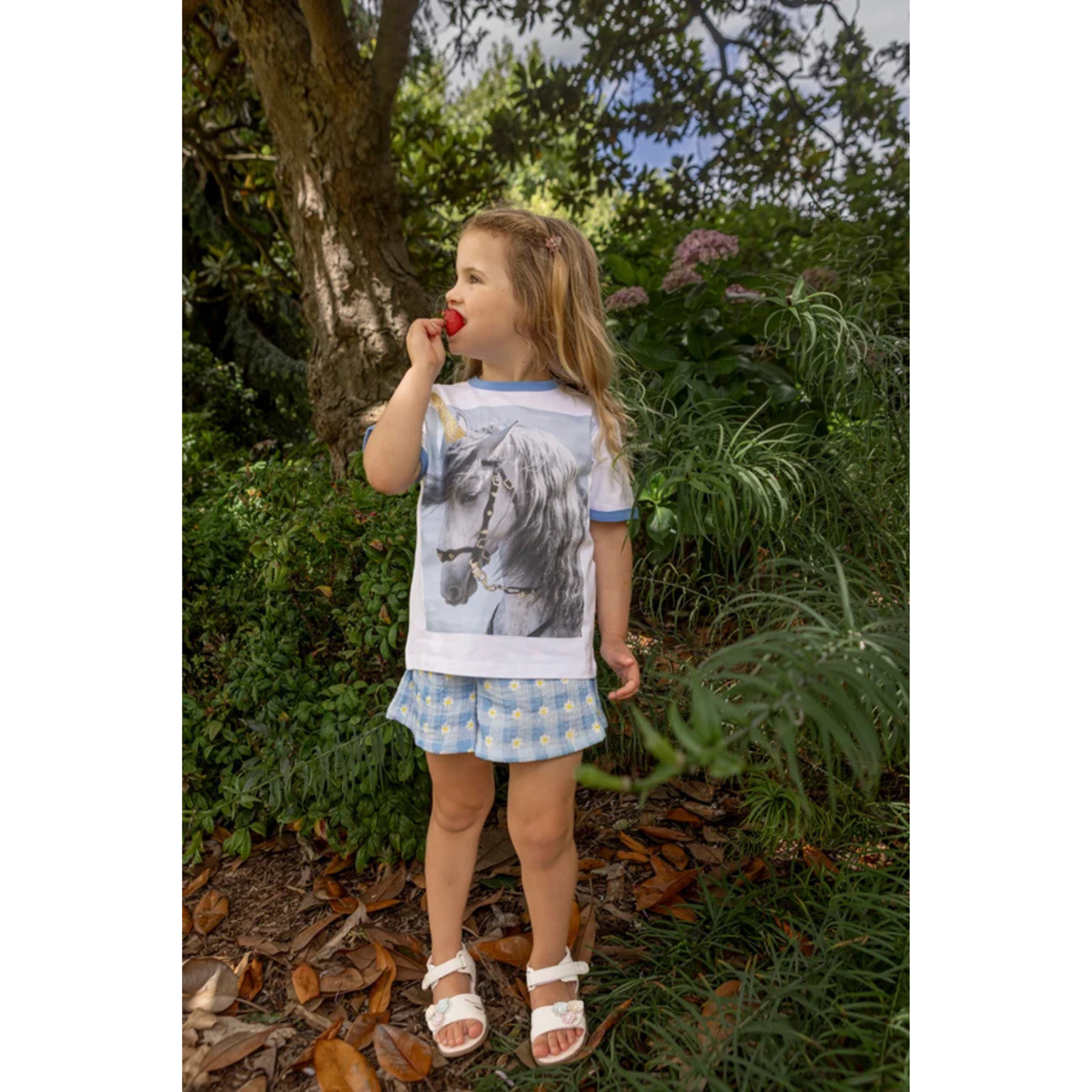Milky Daisy Check Short
