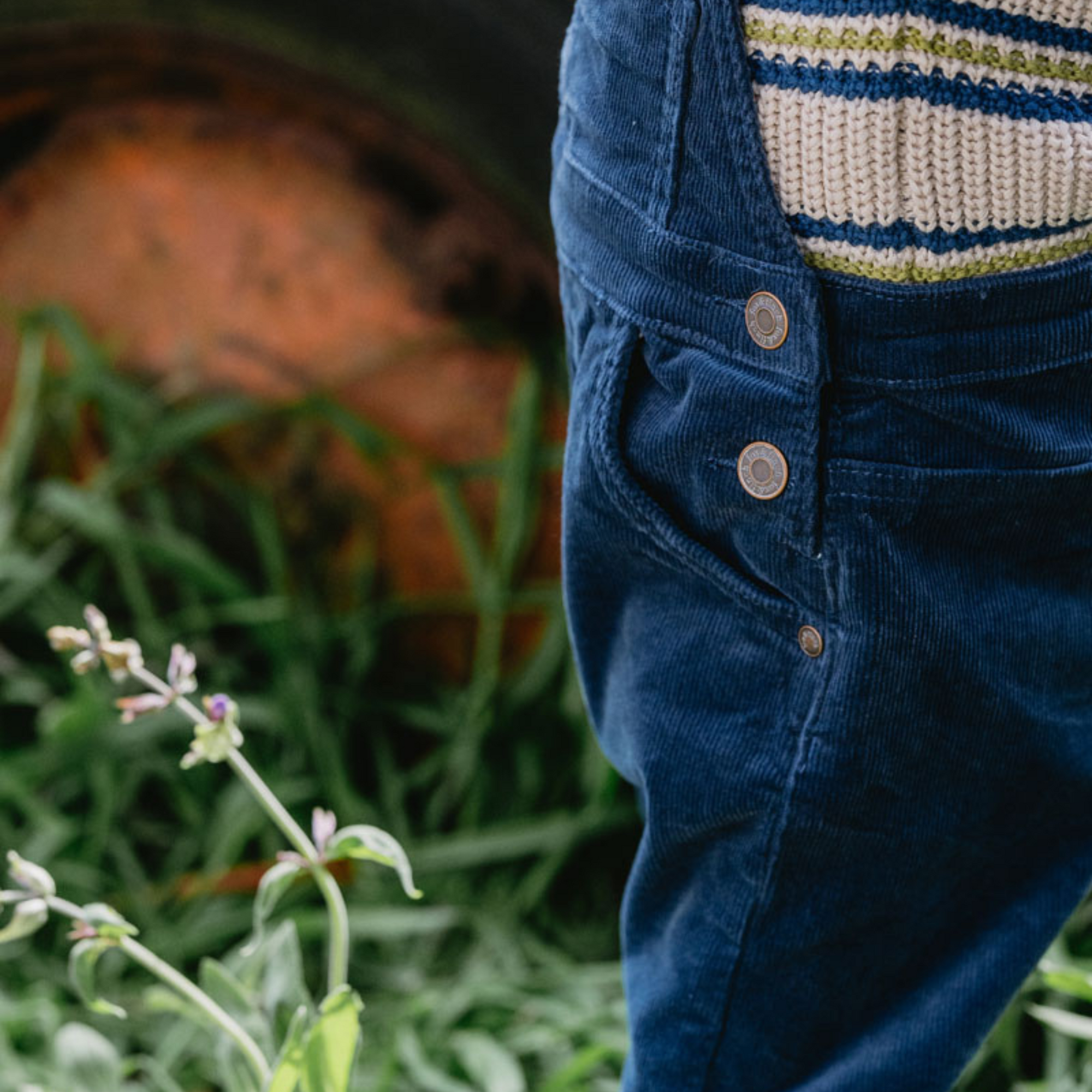 Fox &amp; Finch High Flyer Cord Overalls - Indigo Blue