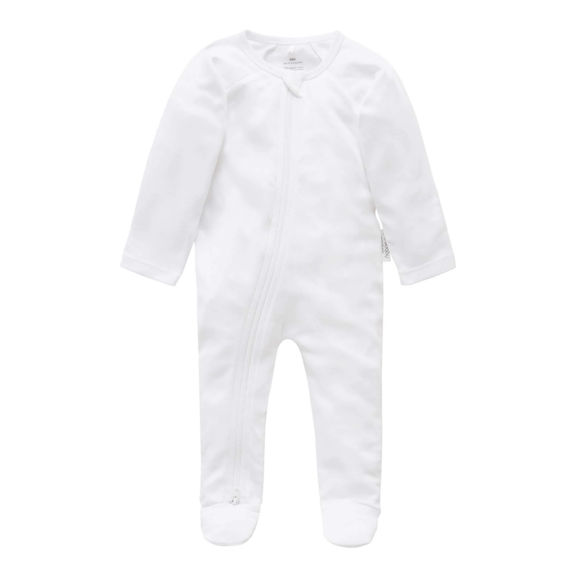 Purebaby Zip Growsuit - Vanilla  Bear
