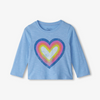 Hatley Big Groovy Heart Gather Back Tee - Vista Blue