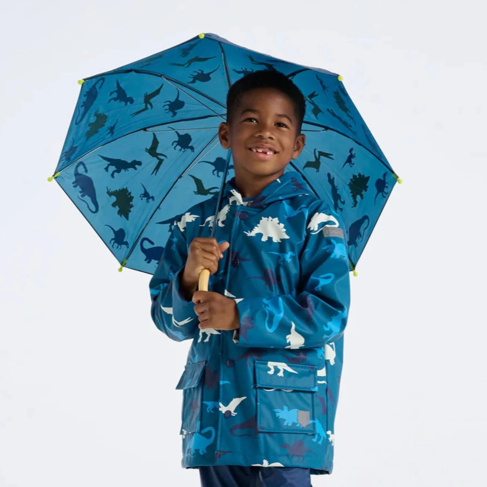 Hatley Real Dinos Colour Changing Umbrella - Moroccan Blue