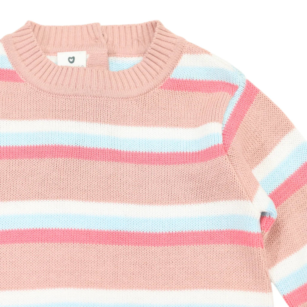 Korango Striped Knit Dress Dusty Pink