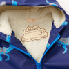 Hatley T-Rex Attack Sherpa Lined Splash Jacket - Patriot Blue