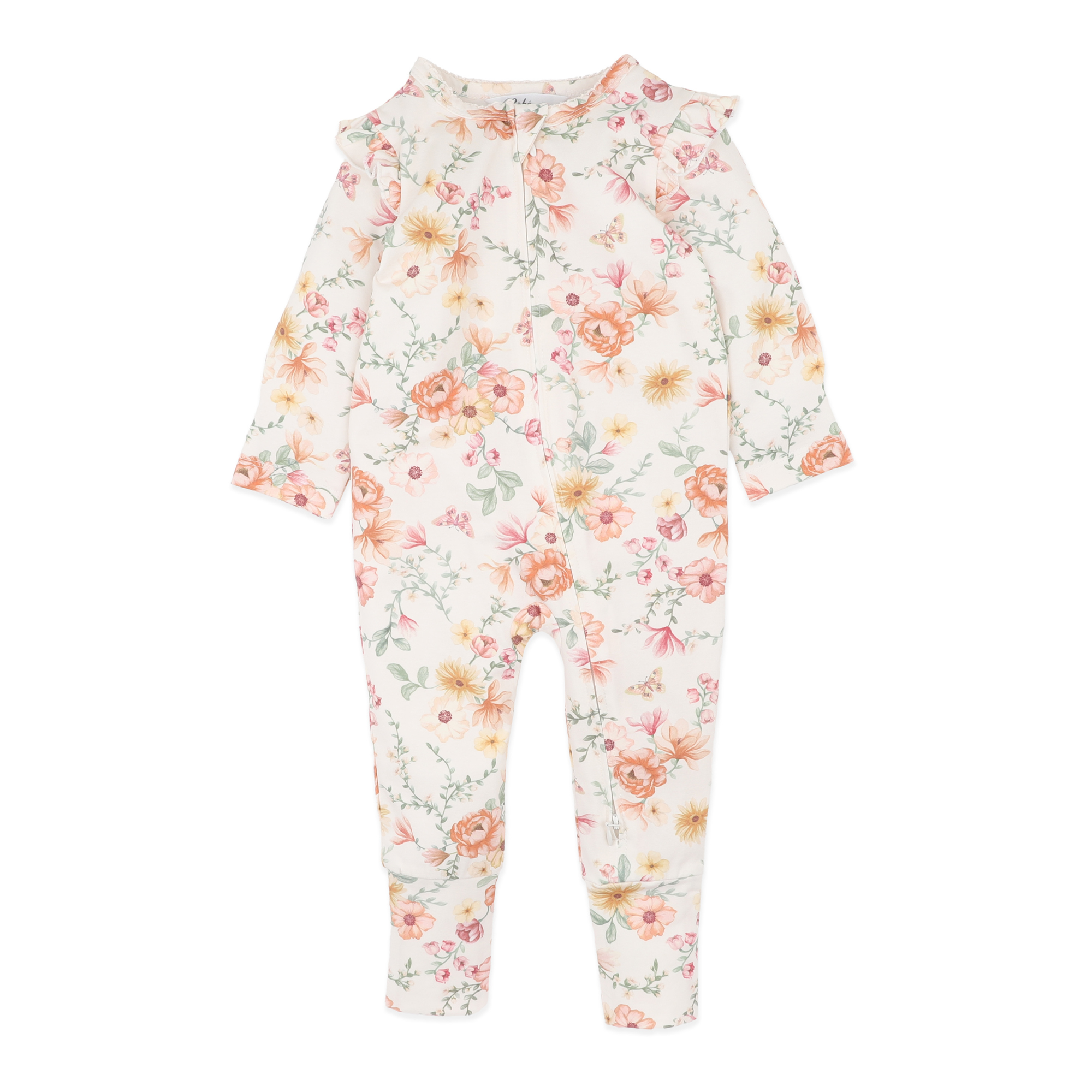 Bebe Emmy Organic Long Sleeve Zipsuit - Emmy Print